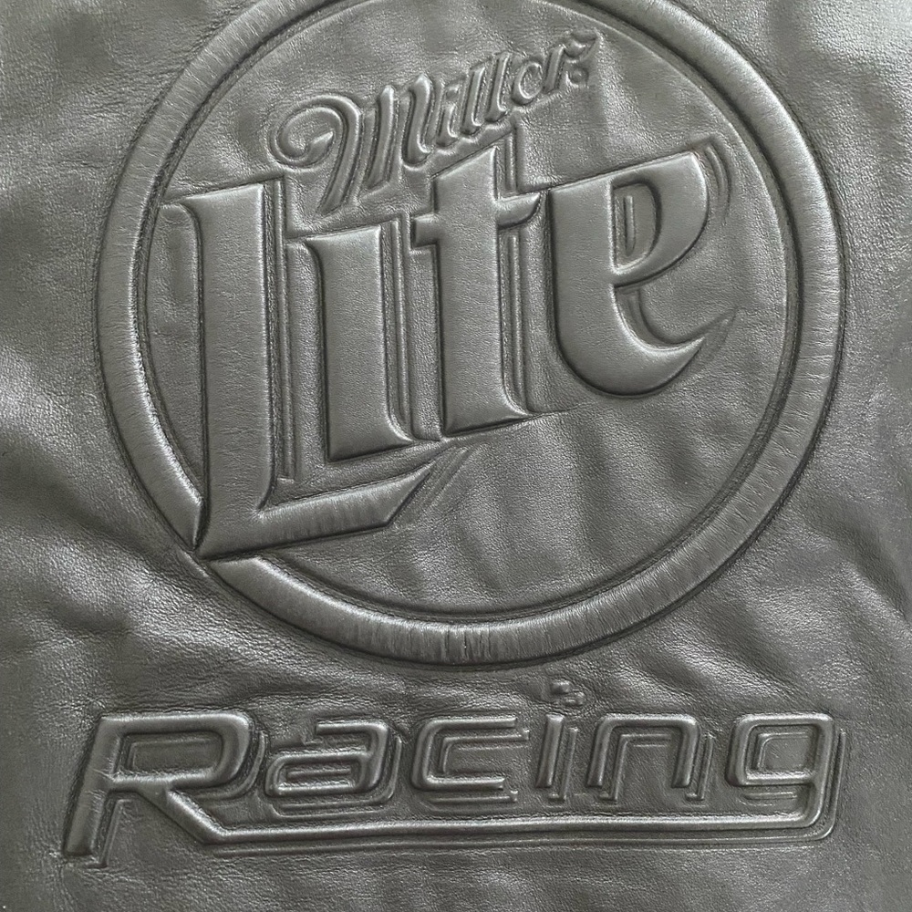 Rusty Wallace Miller Light Racing 100% Genuine Leather Jacket Chase Authentics
